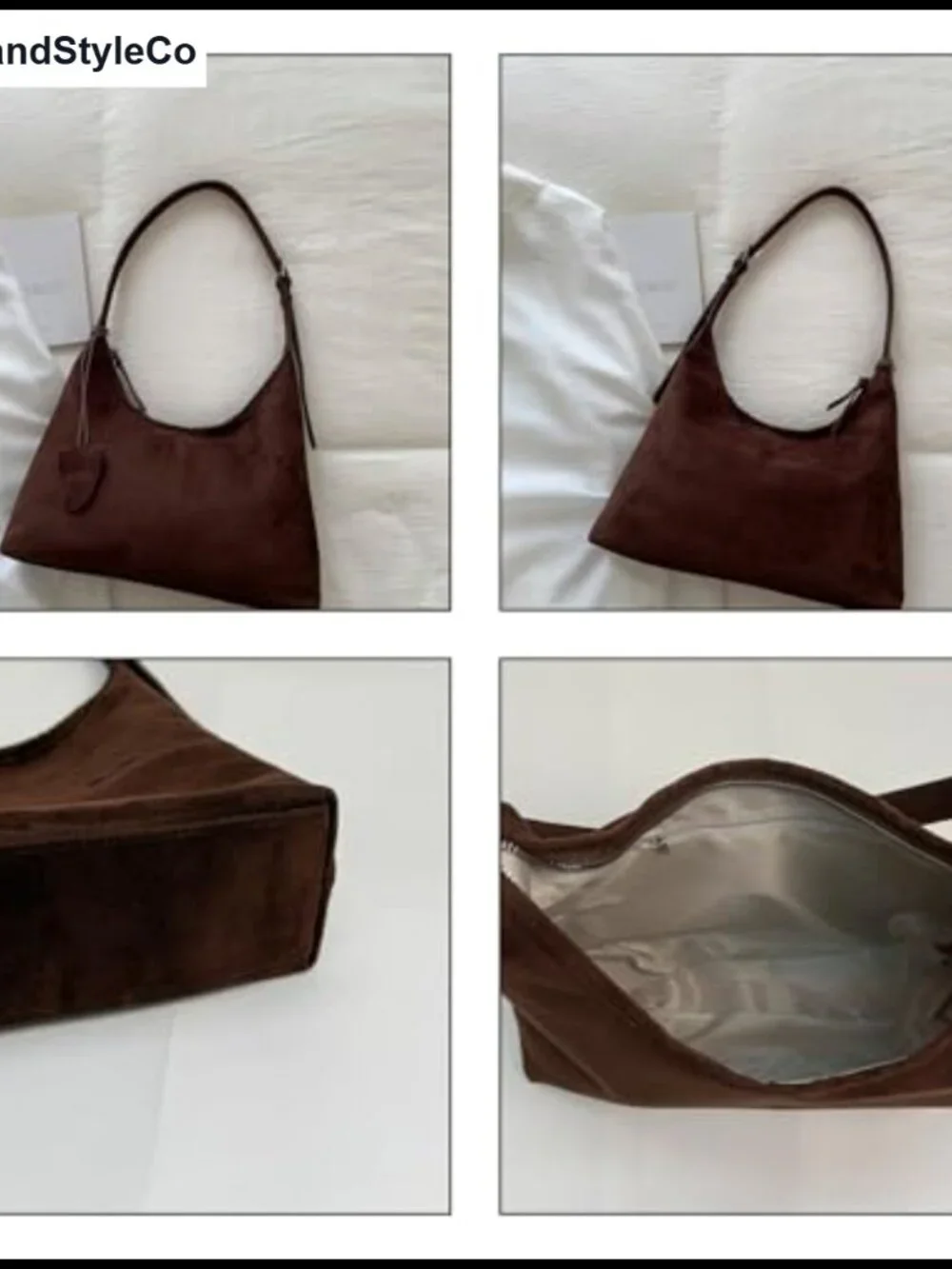 Faux Suede Hobo Bag Slouchy Shoulder Tote Purse Large Capacity Work Handbag